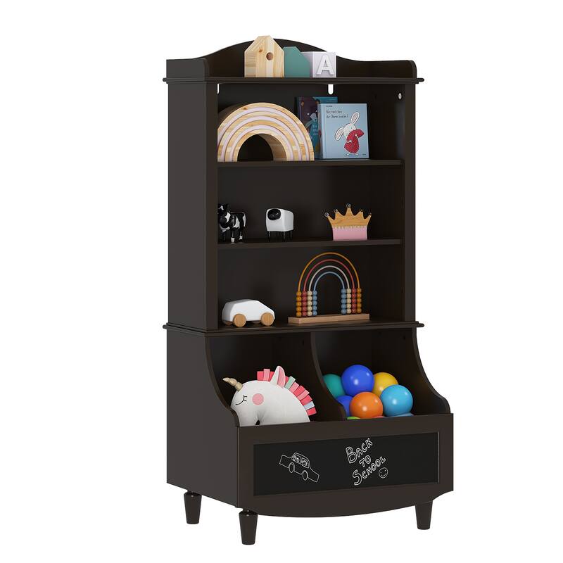COSTARS Kids Bookshelf and Toy Storage Open Bookshelf and Toy Organizer Cabinet - Brown - Painted