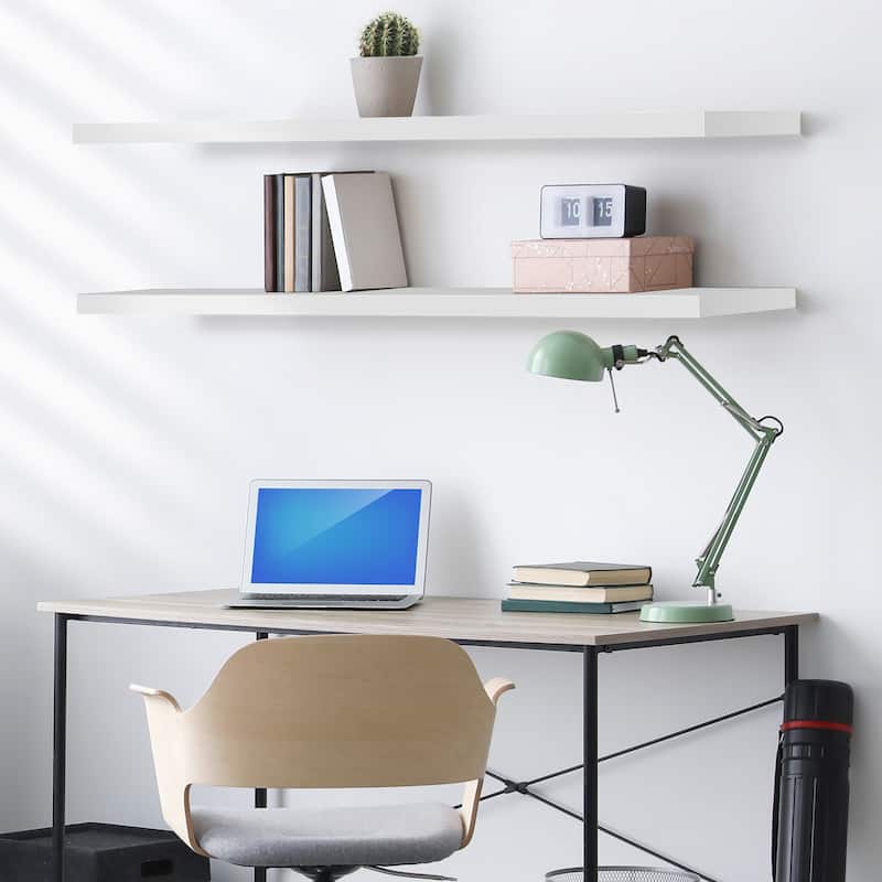 Sorbus Floating Shelves for Wall - 55 Inch Extra-Long Bathroom Shelves - Mounted Floating Shelf with Hidden Brackets (2 Pack)