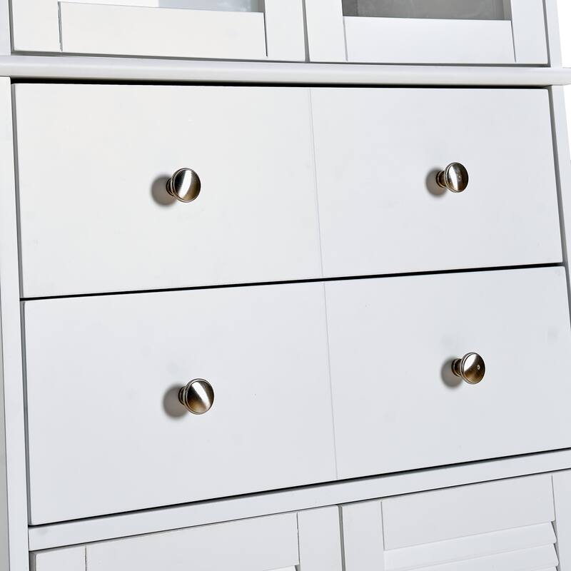 67" Tall Kitchen Pantry Cabinet with Doors, Adjustable Shelves & Large Drawer – Freestanding Storage for Kitchen, Bathroom