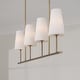 preview thumbnail 3 of 2, 42" W x 15" H 4-Light Modern Linear Chandelier with Tapered Soft White Glass
