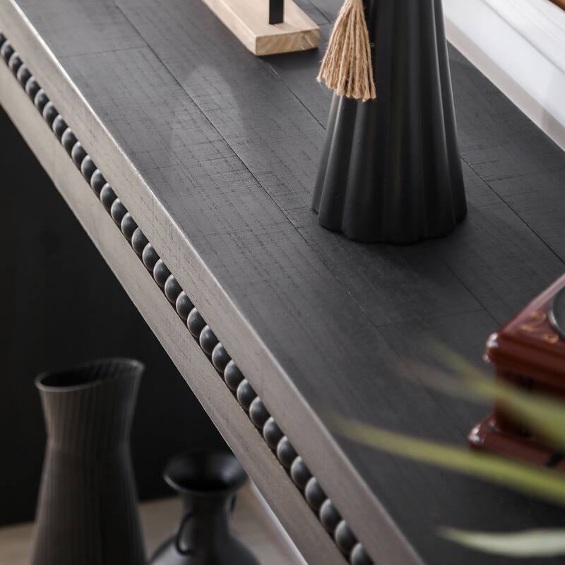 Convenience Concepts Wood Console Table/Desk with Real Wood Beads Decoration