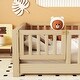 preview thumbnail 7 of 18, Twin size Floor Platform Bed with Built-in Book Storage Rack,Door