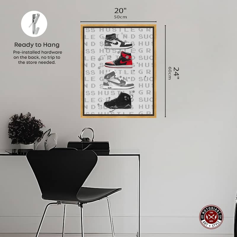 Notoriart Hype Sneakers Framed Sneaker 1 Piece Canvas Wall Art