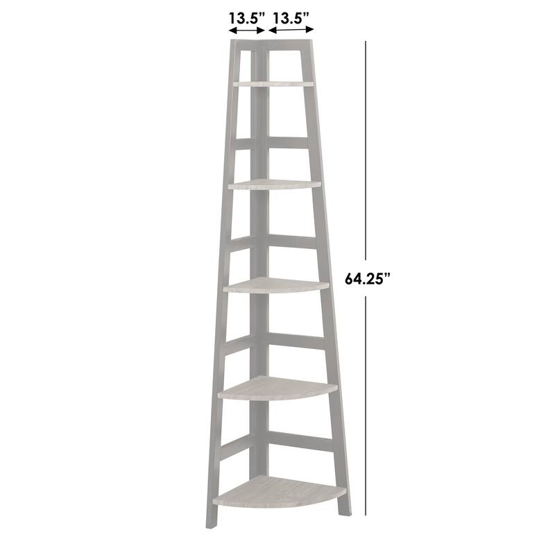 Simple Living Lana Black/ Natural 5-shelf Corner Bookcase