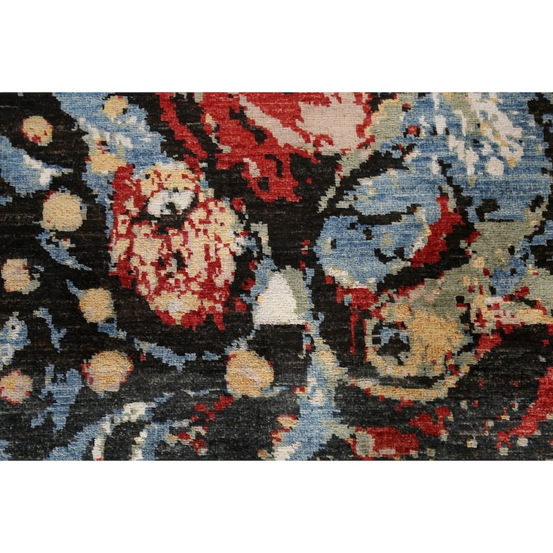 Wool/ Silk Vegetable Dye Abstract Modern Area Rug Hand-knotted Carpet - 6'7" x 9'8"