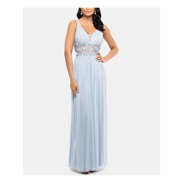 BETSY & ADAM Light Blue Sleeveless Full-Length Dress Size 4