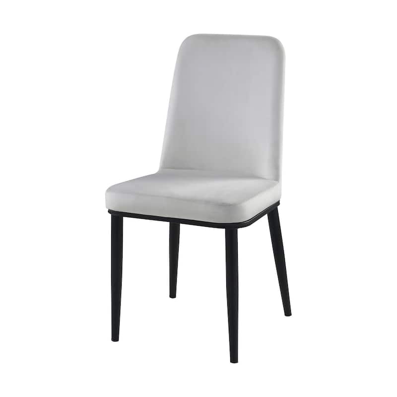 Black/Gray Velvet Upholstered Metal Frame Dining Chair, Set of 2, Sturdy Dining Chair for Dining Rooms - 15.5