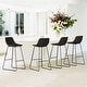 preview thumbnail 46 of 49, LUE BONA Modern Faux Leather Metal Frame Counter Height Bar Stools (Set of 4) Black 30 in. - Counter Height