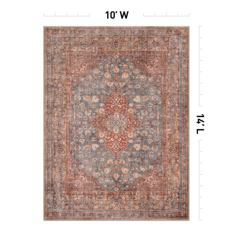 Black Traditional Flat Pile Rug - Washable and Pet Friendly, Non-Slip Surface