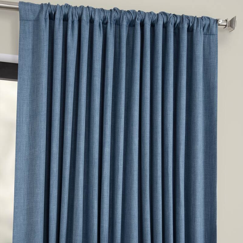Exclusive Fabrics Faux Linen Extra Wide Room Darkening Curtain Panel