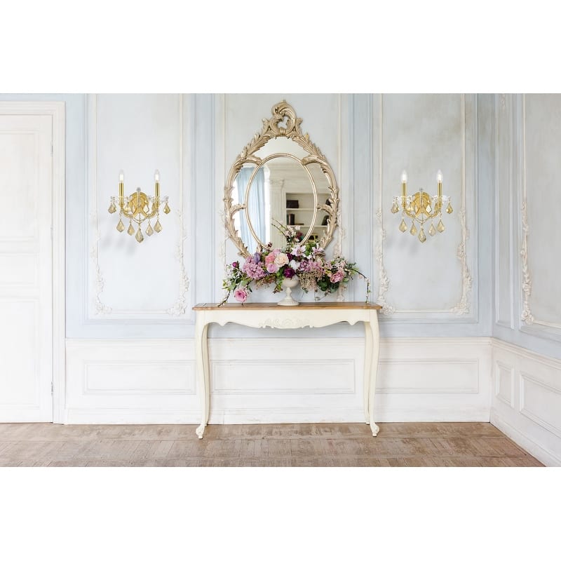 Fleur Illumination Collection Wall Sconce D:12in H:16in E:8.5in Lt:2 Gold Finish