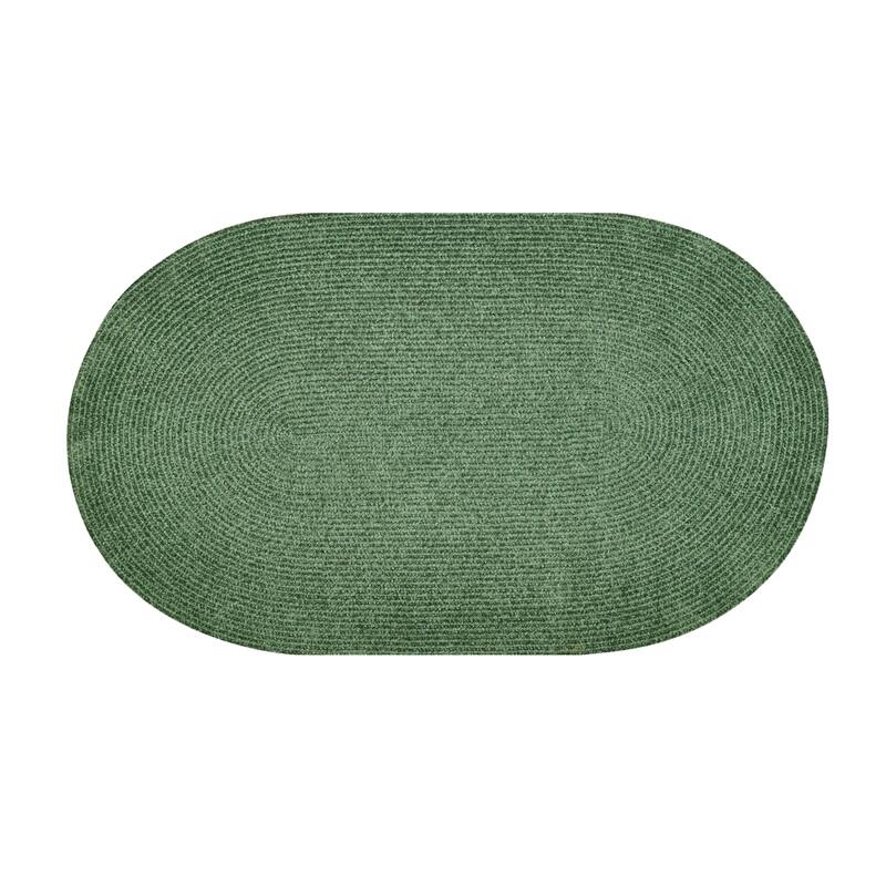 Better Trends Chenille Tweed & Solid Braid 100% Polyester Stain Resistant, Double Sided Reversible Indoor Area Rug