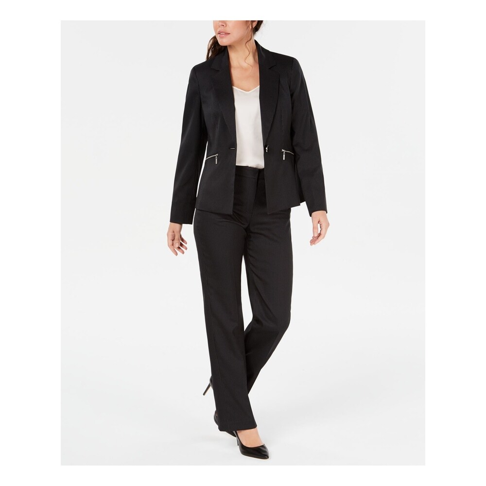 macys womens black pant suit