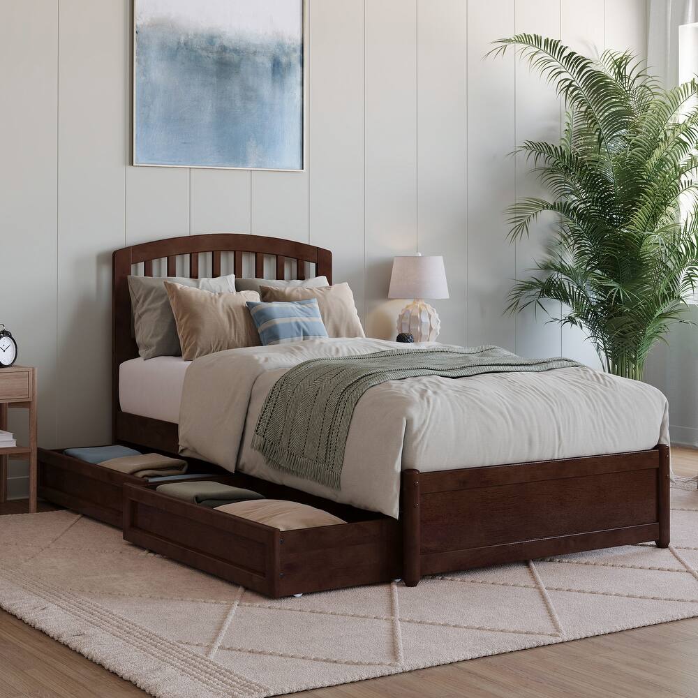 Lucia Platform Bed with Panel Footboard and Storage Drawers