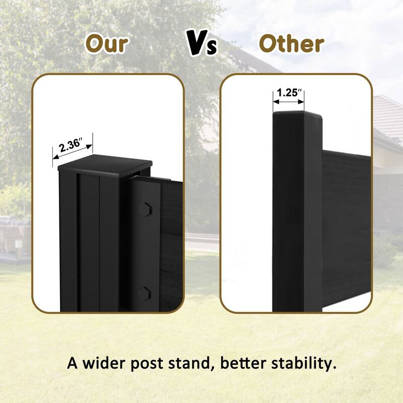 VEIKOUS 1 Pannel Versatile Outdoor Privacy Panels, Aluminum and Wooden Fence Panels for Garden