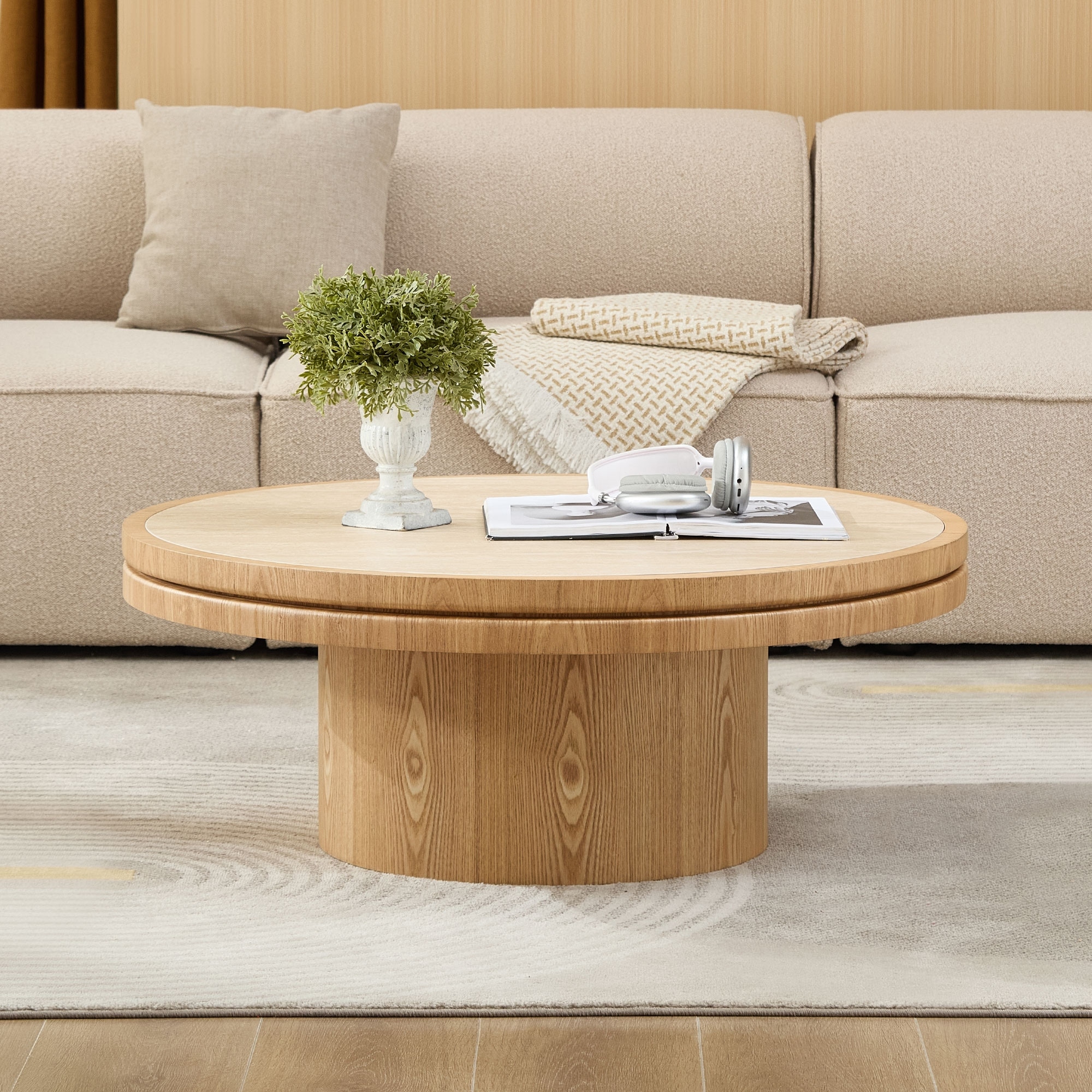 Coffee Table Side Table Sofa Table for Living Room, Simple Center Table Natural End Table Dining Table