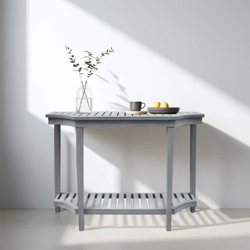 Farmhouse Wood Console Table with Shelves, 47 x 11.8 x 32.3'' - N/A