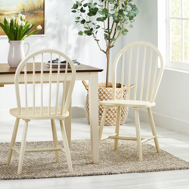 Declan Farmhouse High Back Spindle Dining Chairs (Set of 2) by Christopher Knight Home - Cream