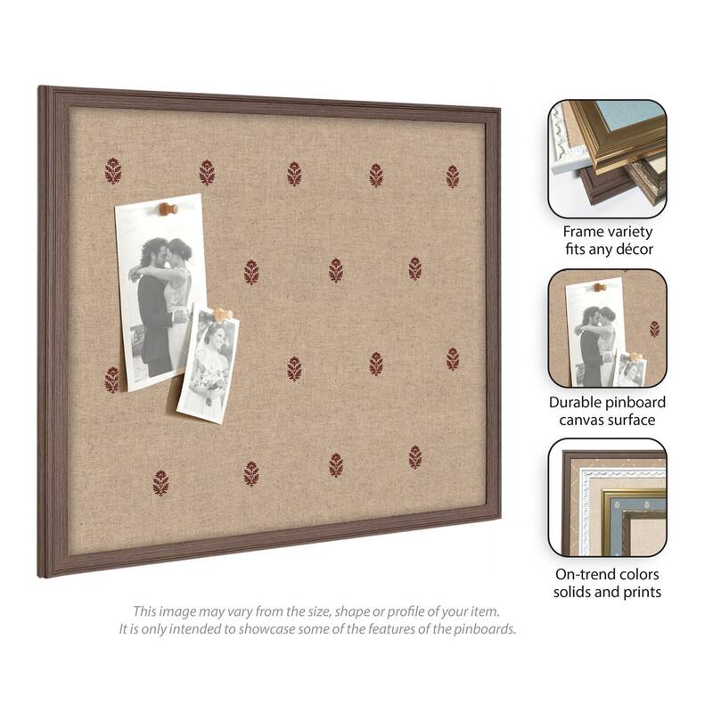 Kate and Laurel Pinboard Red Botanical Block Print