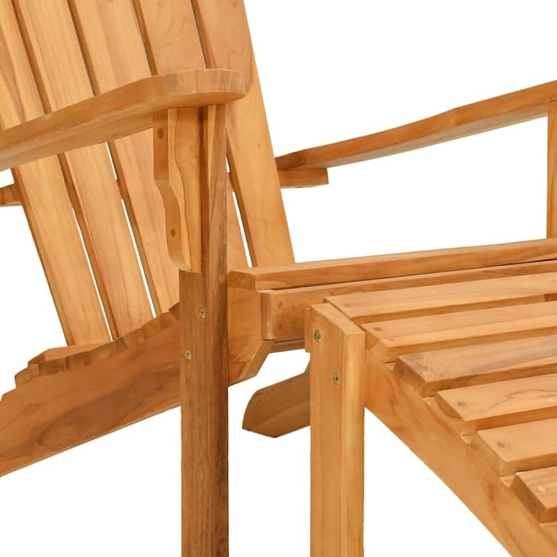 vidaXL Garden Adirondack Chair With Footrest Teak Solid teak wood Standard - 53.9 x 30.3 x 37.4 in