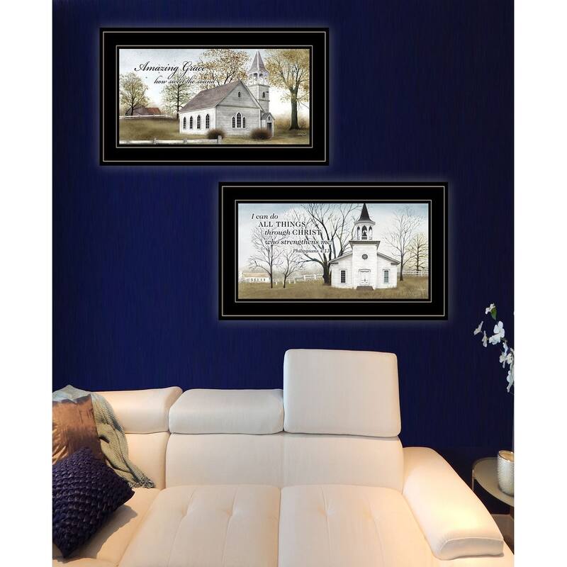 TrendyDecor4U Farmhouse "Amazing Grace Collection" 2-Piece Vignette by Billy Jacobs - Earthtone