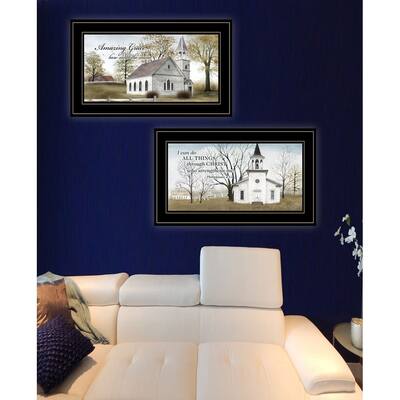 TrendyDecor4U Farmhouse "Amazing Grace Collection" 2-Piece Vignette by Billy Jacobs - Earthtone