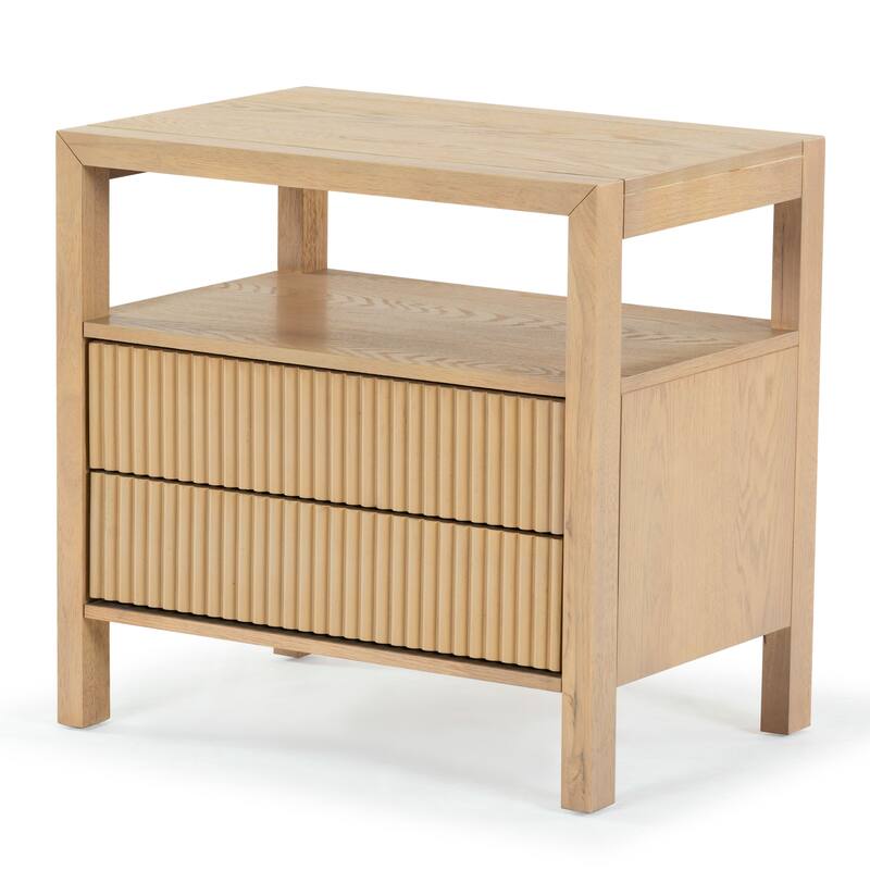 SAFAVIEH Couture Shelbie 2-Drawer Reeded Nightstand, Fully Assembled