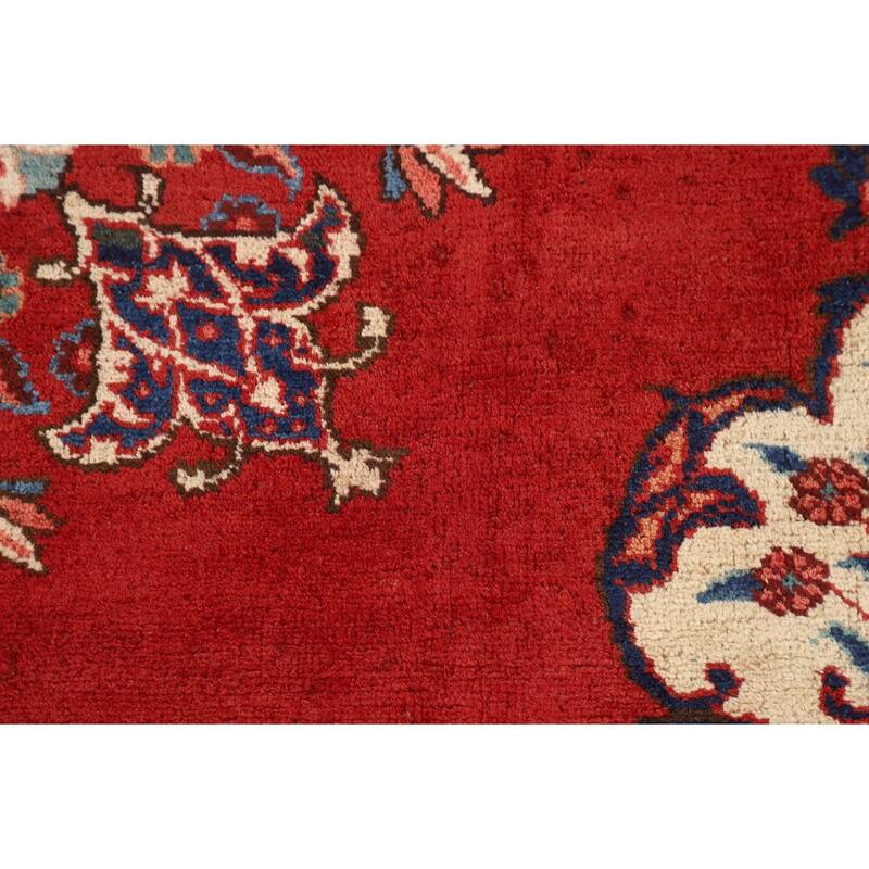 Red Heriz Persian Antique Area Rug Hand-Knotted Wool Carpet - 7'5" x 10'8"