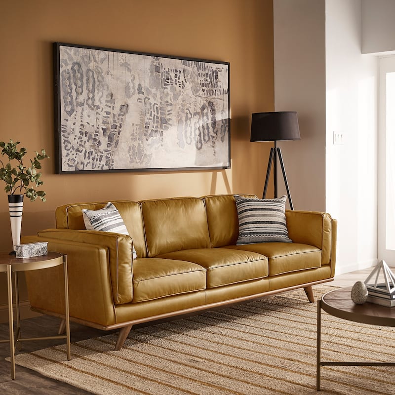 Gianella Oxford All Leather Sofa by iNSPIRE Q Modern