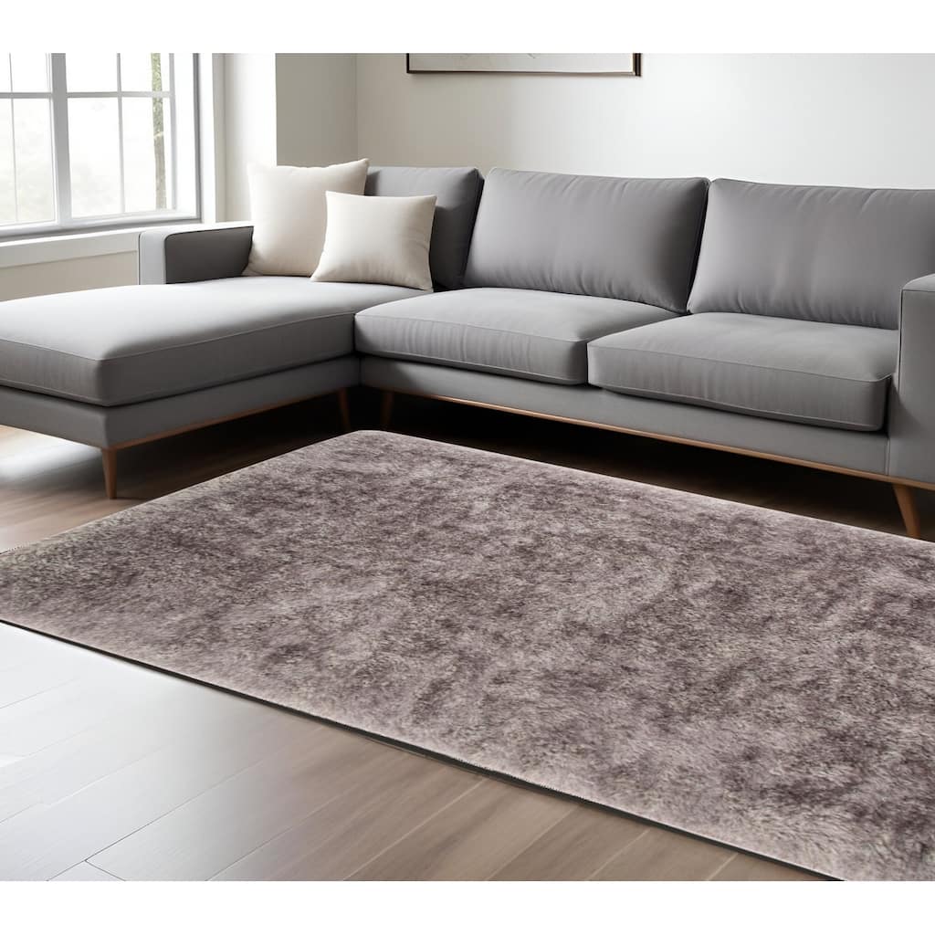 HomeRoots Solid Color Transitional Rectangle Area Rug - 162.00 in. x 108.00 in. x 2.95 in.