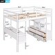 preview thumbnail 18 of 45, Simplicity Loft Bed with All-in-one Storage Shelf Frame and Drawers Underneath, Loft Wood Bed with Desk Built-in Drawers