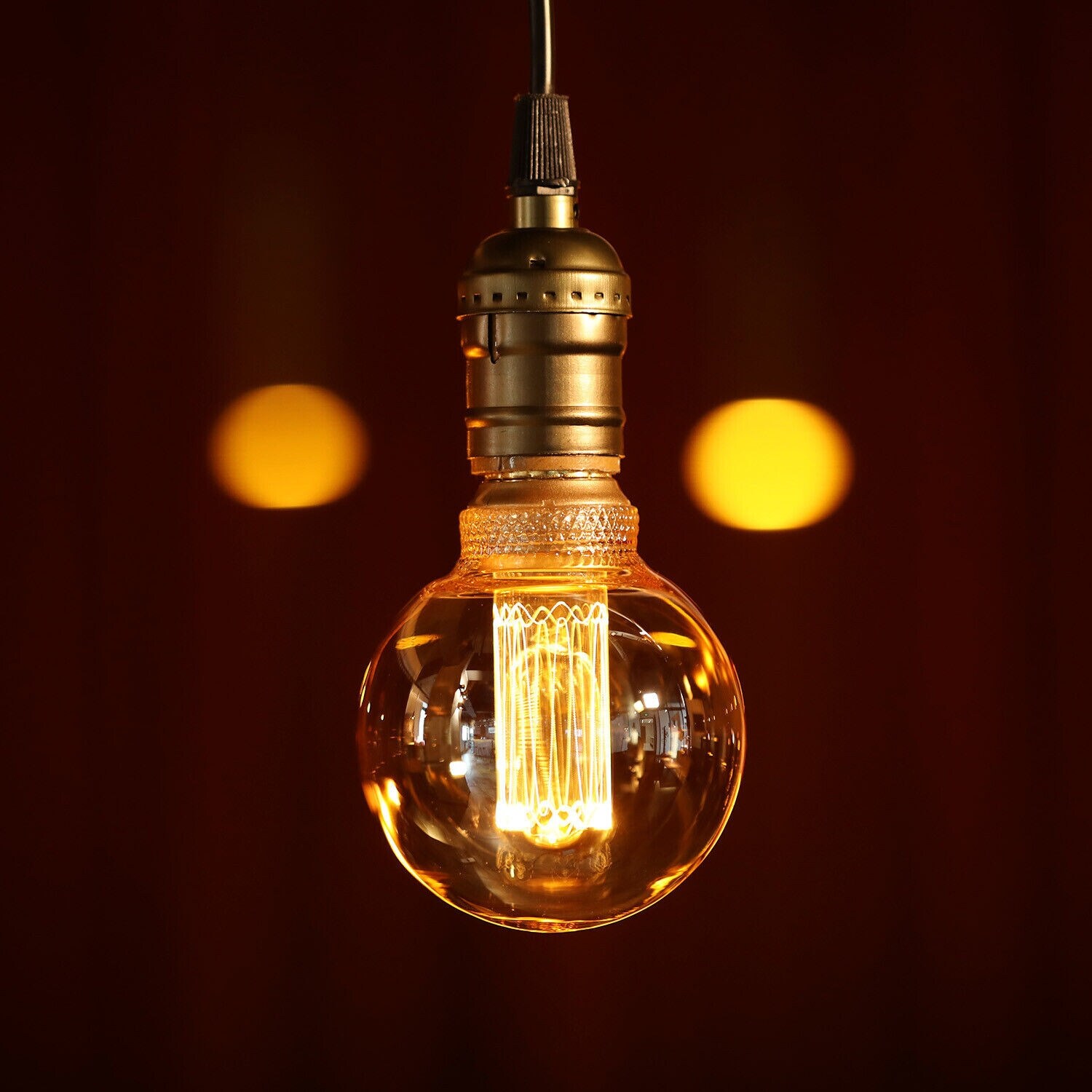 Dimmable G25 LED Light Bulb Amber Glass E26 Base Vintage Edison Bulb 6Pack