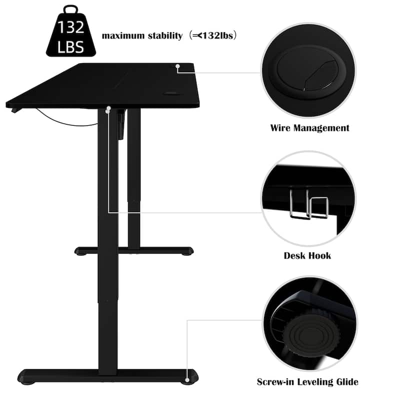 Futzca Height Adjustable Electric Standing Desk, Computer Office Desk