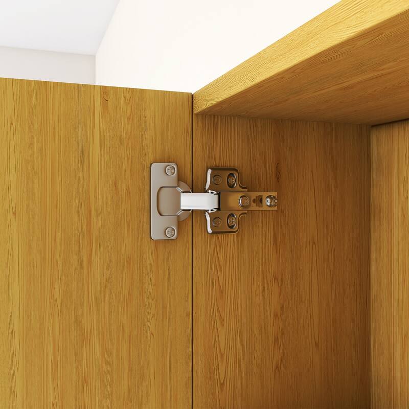 Wall Mounted Bathroom Cabinet with Door and Shelves in Oak