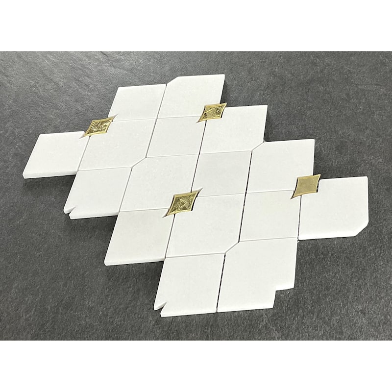 Water Jet 3" x 3.5" Novelty Mosaic Wall & Floor Tile - Case (10 Sheets)