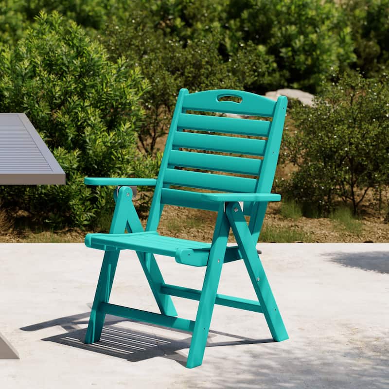 Laguna Foldable Highback Patio Dining Chair with Adjustable Recline Feature