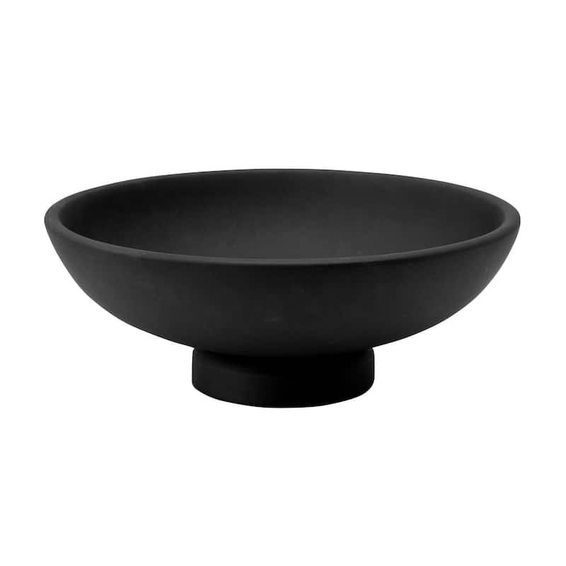 Mango Wood Footed Bowl - 12.0"L x 12.0"W x 4.5"H - Brown - 12.0"L x 12.0"W x 4.5"H