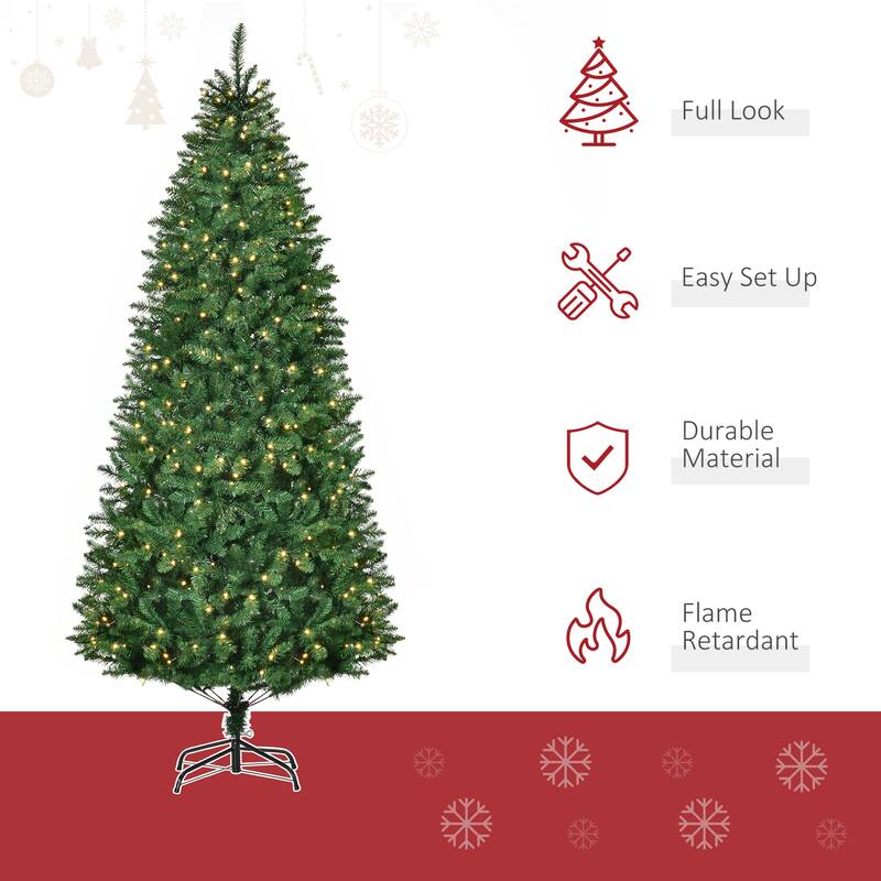Green PVC Steel LED Christmas Tree with 1146 Tips and 450 Lights - 42" x 90" H