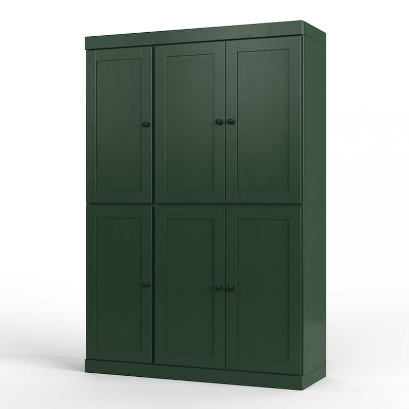 Palace Imports 100% Solid Wood 48.5" Pantry Cabinet with Shaker Doors, 2-Drawers and Adjustable Shelves