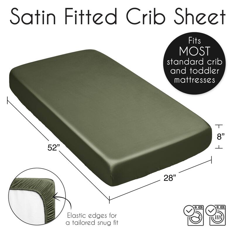 Sweet Jojo Designs Dark Green Boy Girl Gender Neutral Satin Fitted Crib Sheet Solid Color Hunter Forest Olive for Woodland Camo