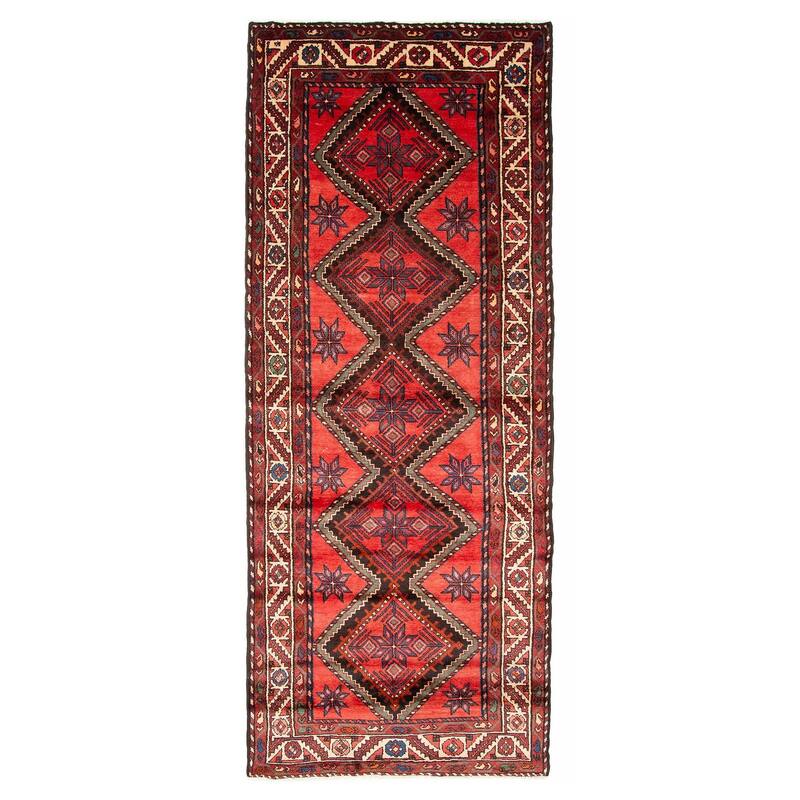 ECARPETGALLERY Hand-knotted Konya Anatolian Red Wool Rug - 3'7 x 9'10 - Red - 3'7 x 9'10