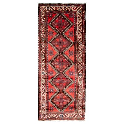ECARPETGALLERY Hand-knotted Konya Anatolian Red Wool Rug - 3'7 x 9'10