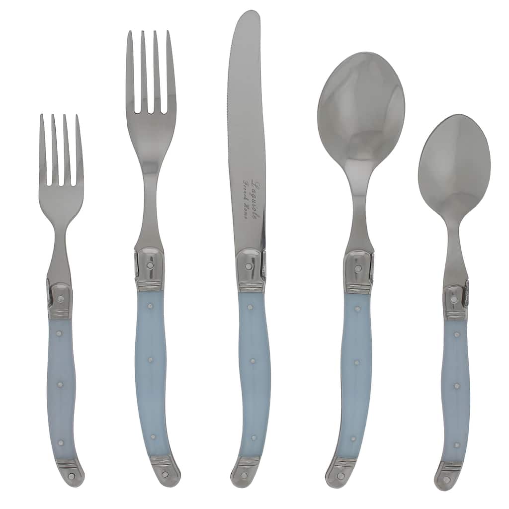 French Home Laguiole 20-Piece Ice Blue Flatware Set