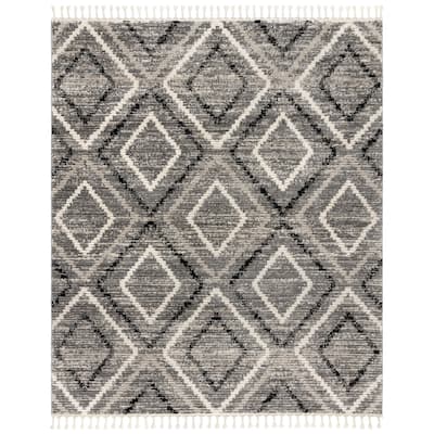 Gertmenian Rafe Casual Bohemian Tribal Plush Short Shag Microfiber Indoor Area Rug Collection with Fringe