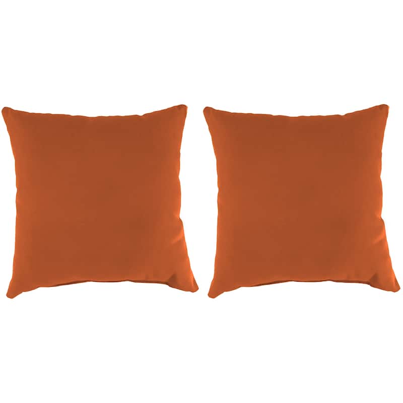 Sunbrella 18" x 18" Outdoor Throw Pillow - Set of 2 - 18'' L x 18'' W x 4'' H - Canvas Rust