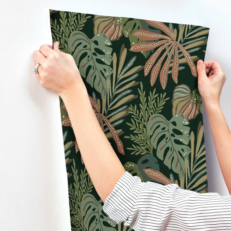 A-Street Prints Alocasia Multicolor Tropical Foliage Wallpaper
