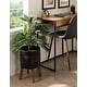 preview thumbnail 3 of 16, Kate and Laurel Gavri Metal Planter with Wood Stand - 11.25" Diameter