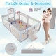preview thumbnail 3 of 7, Gymax 81'' x 57'' Extra Large Playpen for Babies & Toddlers - Grey