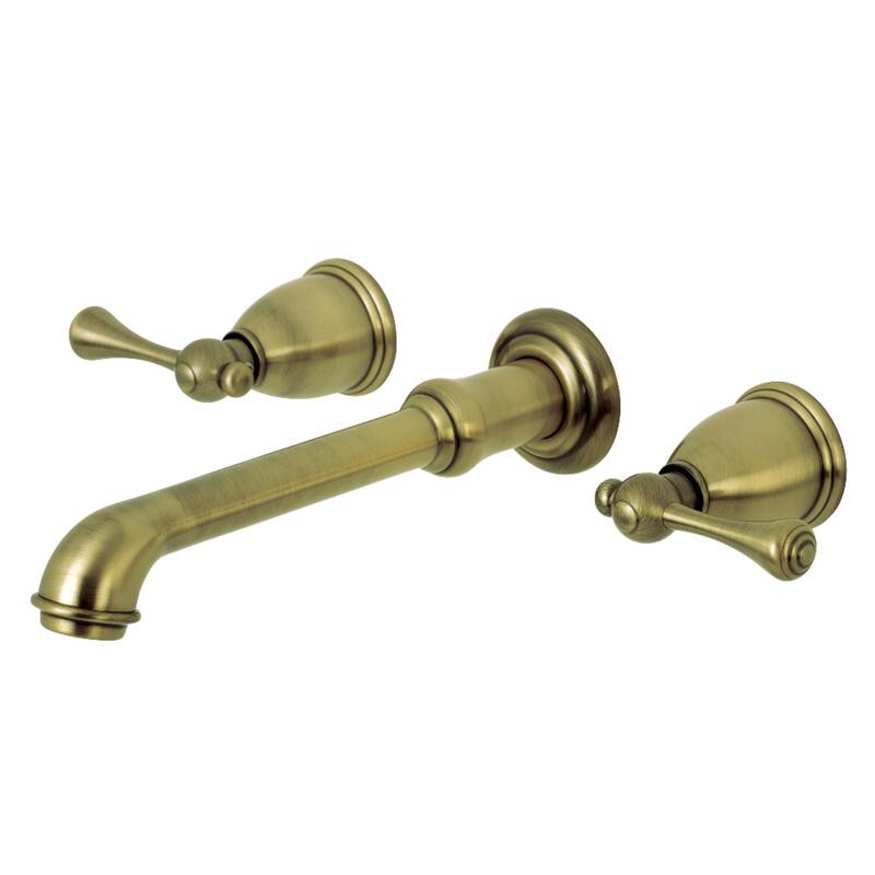 Kingston Brass English Country 3-Hole Wall Mount Roman Tub Faucet - Antique Brass