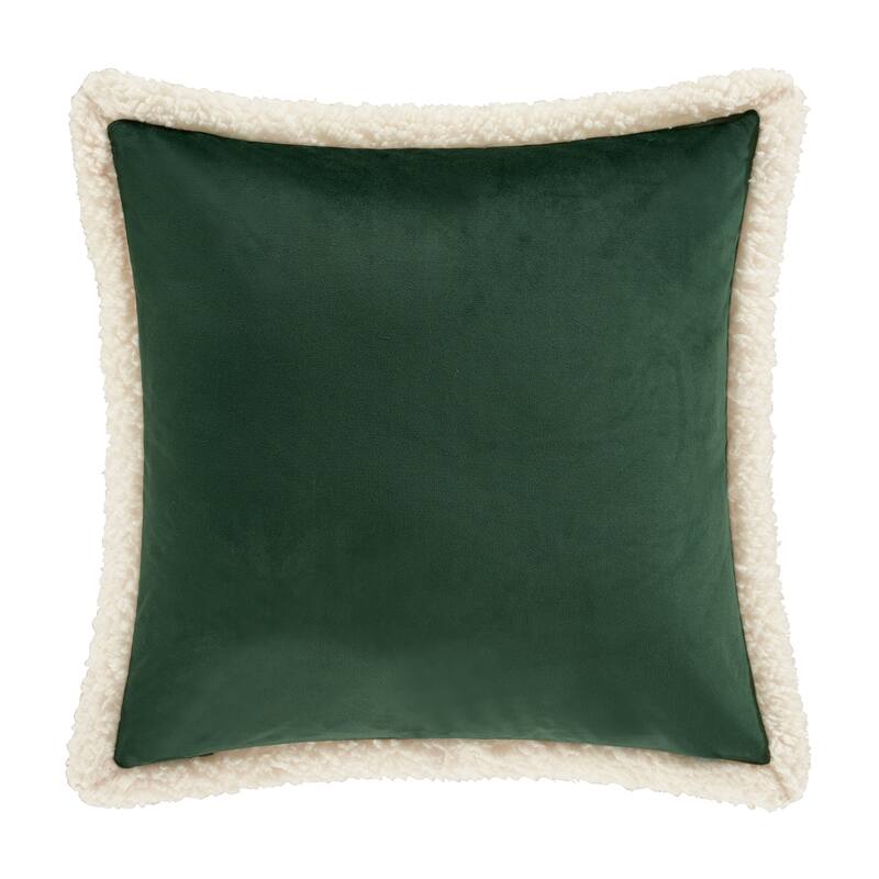 J. Queen New York Cozy Christmas Sherpa 18" Square Quilted Decorative Throw Pillow